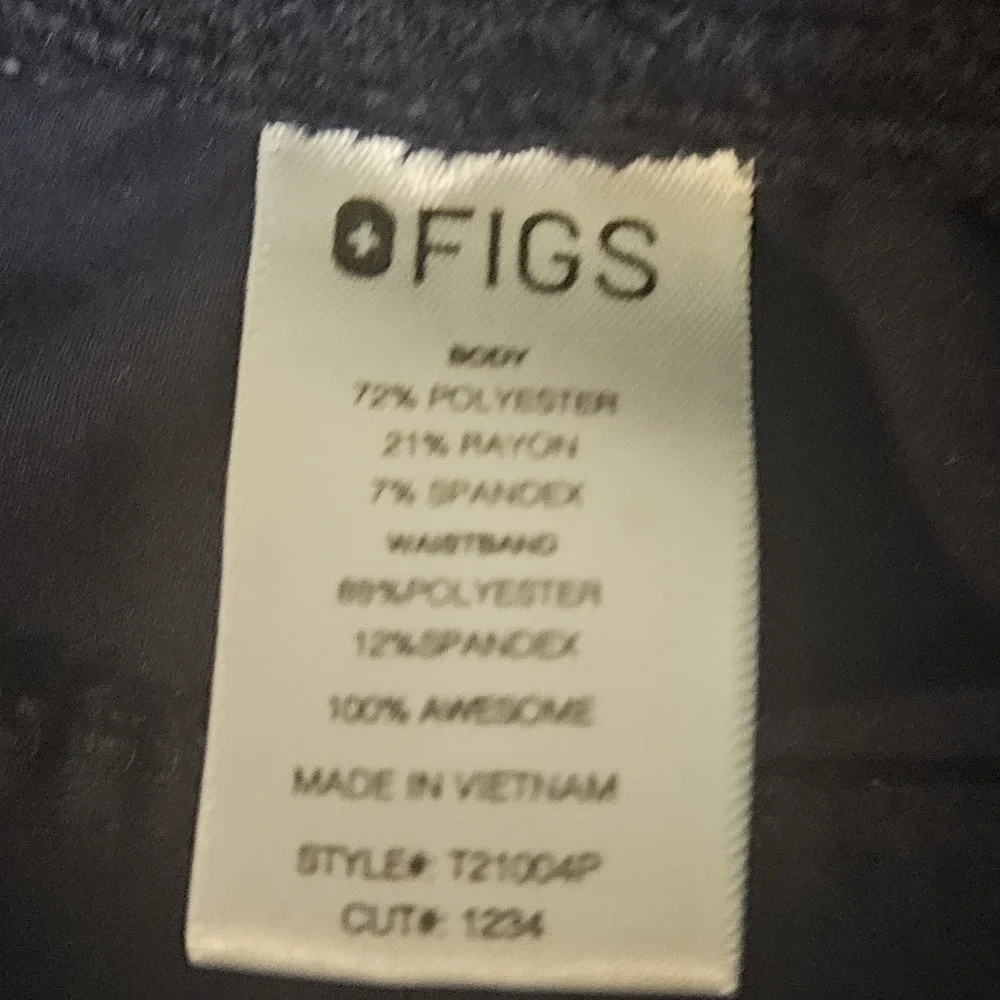 Figs Technical Collection Mens Scrub Pants Black 2XL Joggers Drawstring NAVY